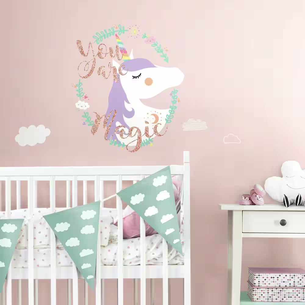 5 In. X 19 In. Unicorn Magic 6-Piece Peel and Stick Giant Wall Decals