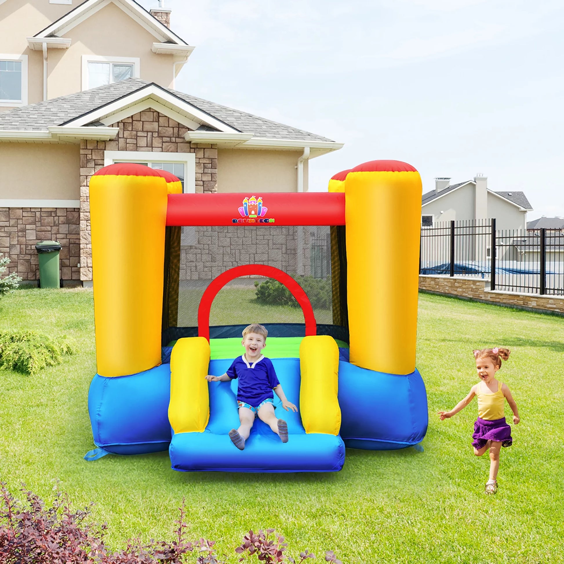 Inflatable Mighty Bounce House Castle Jumper Moonwalk Bouncer without Blower