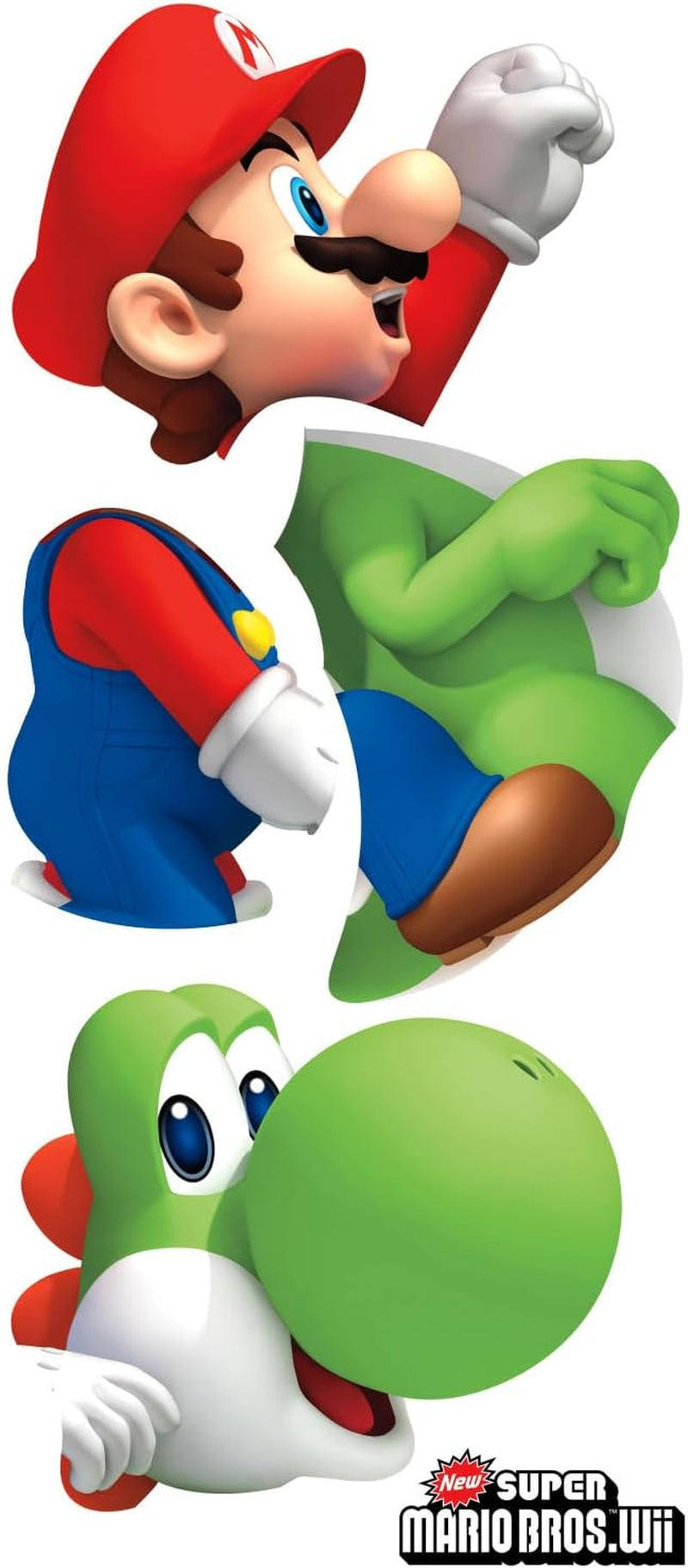 RMK1918GM Ninetendo Super Mario Bros. Yoshi and Mario Peel and Stick Giant Wall Decals 23" X 32"