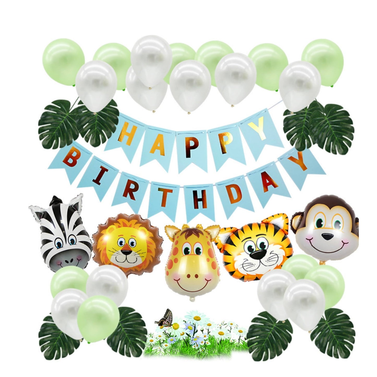 Birthday Party Decoration Balloon Set with Pump - Safari