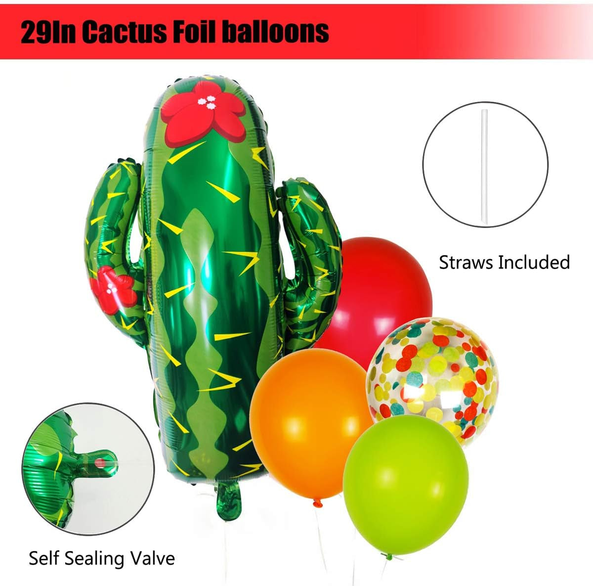 Fiesta Balloons Garland Kit Latex Balloons Balloon Arch Strip Set for Cactus Baby Shower Decorations Mexican Fiesta Party Decorations