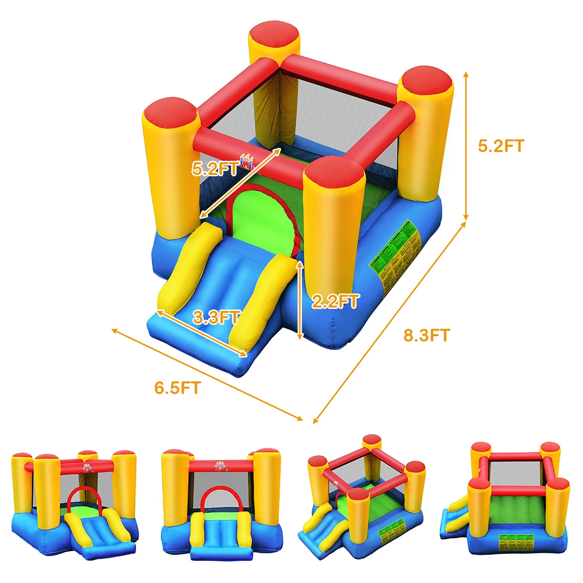 Inflatable Mighty Bounce House Castle Jumper Moonwalk Bouncer without Blower