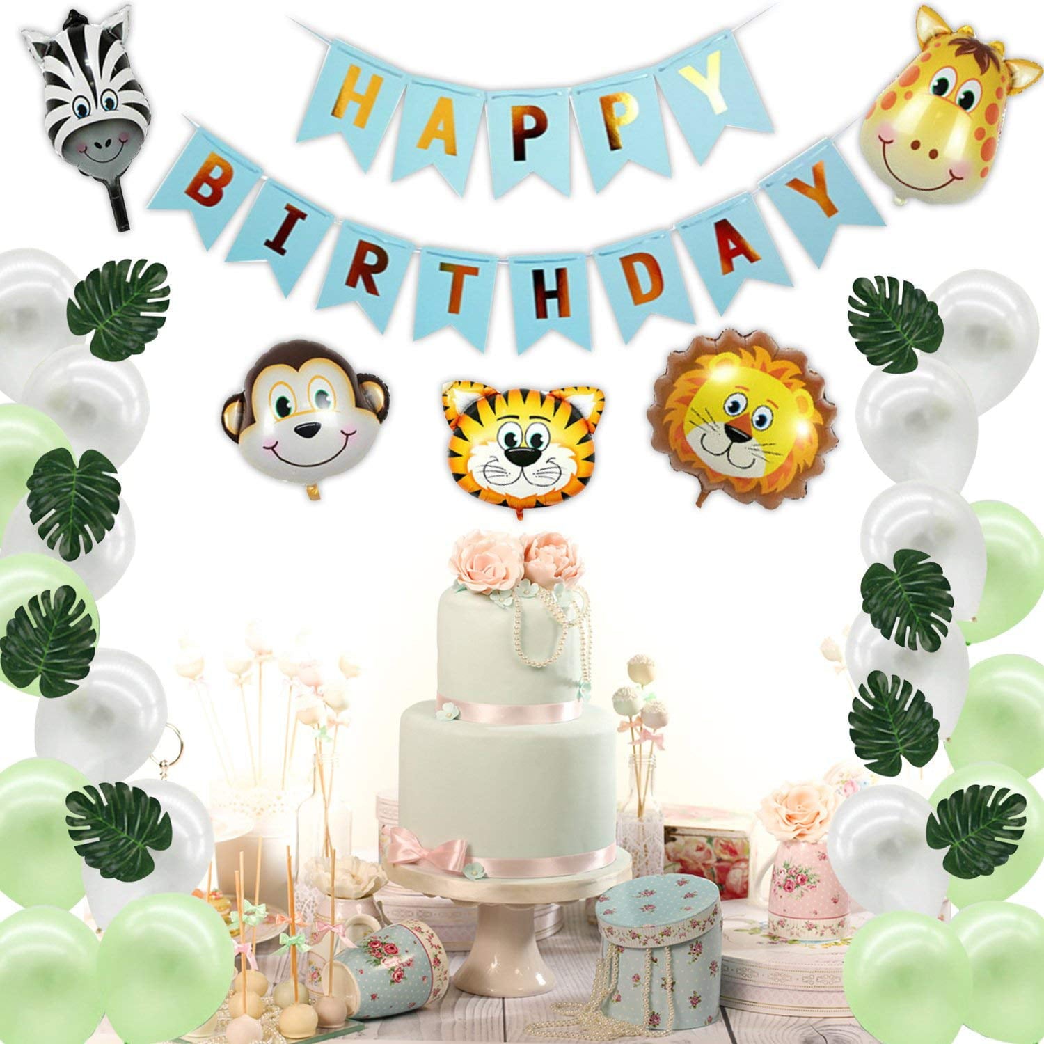 Birthday Party Decoration Balloon Set with Pump - Safari