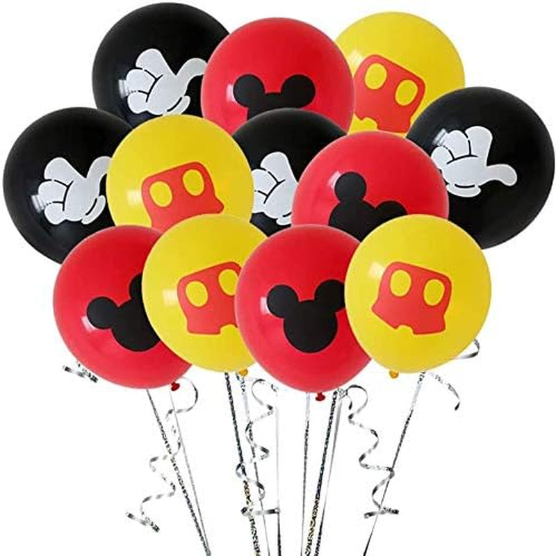 Cartoon Mouse Birthday Party Supplies Decorations Include Birthday Banner, 20 Plates, 20 Napkins, 18Balloons, 10 Cupcake Toppers, 2 Cake Toppers and Tablecloths for Kids Girls Boys Party Favors