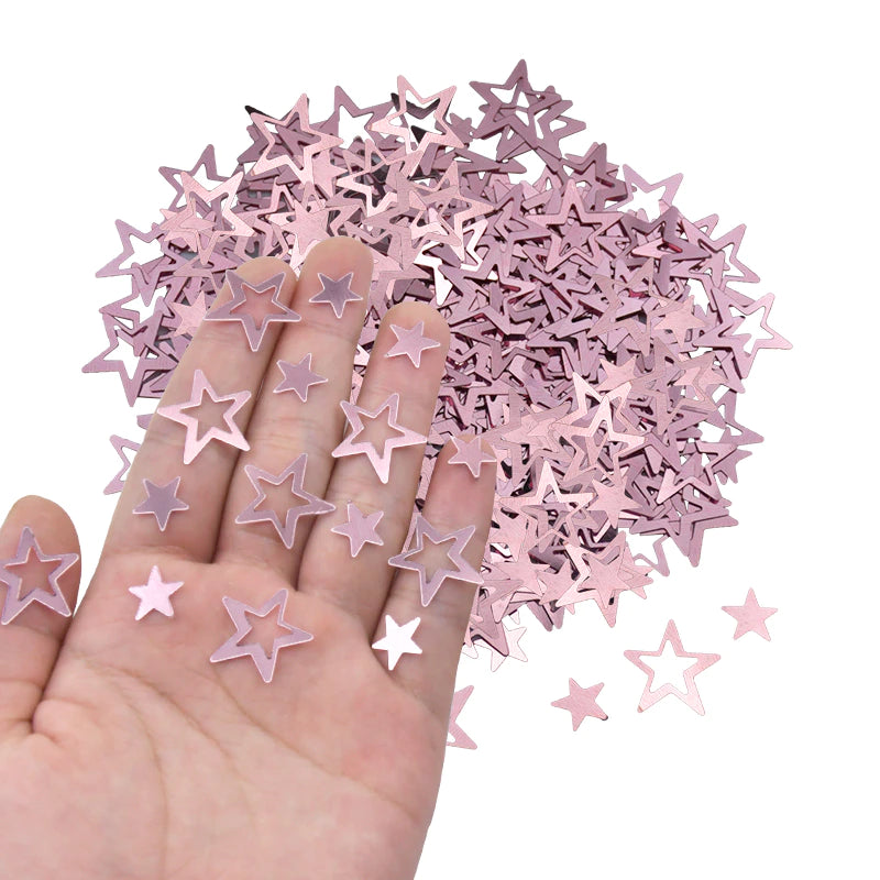 15G/Bags 10Mm Acrylic Rose Gold Star Confetti Colorfully 18Mm Hollow Out Star Birthday Party Wedding Decorations Confetti