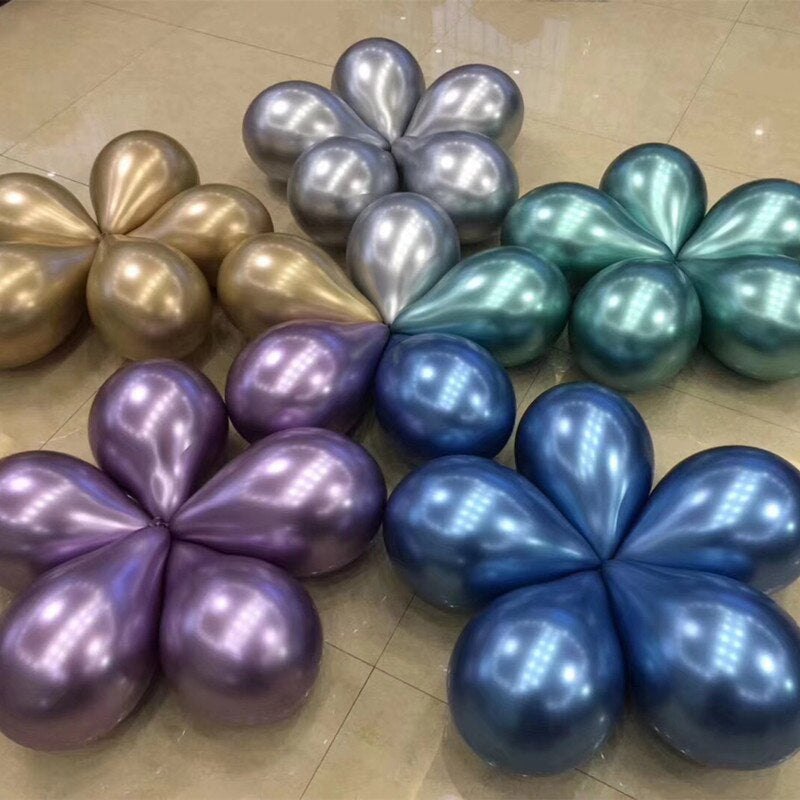 EACH PARTY 20Pcs 12 Inch Metal Latex Balloons Wedding Decorations Metal Color Balloon Birthday Party Decorations Adult Christmas