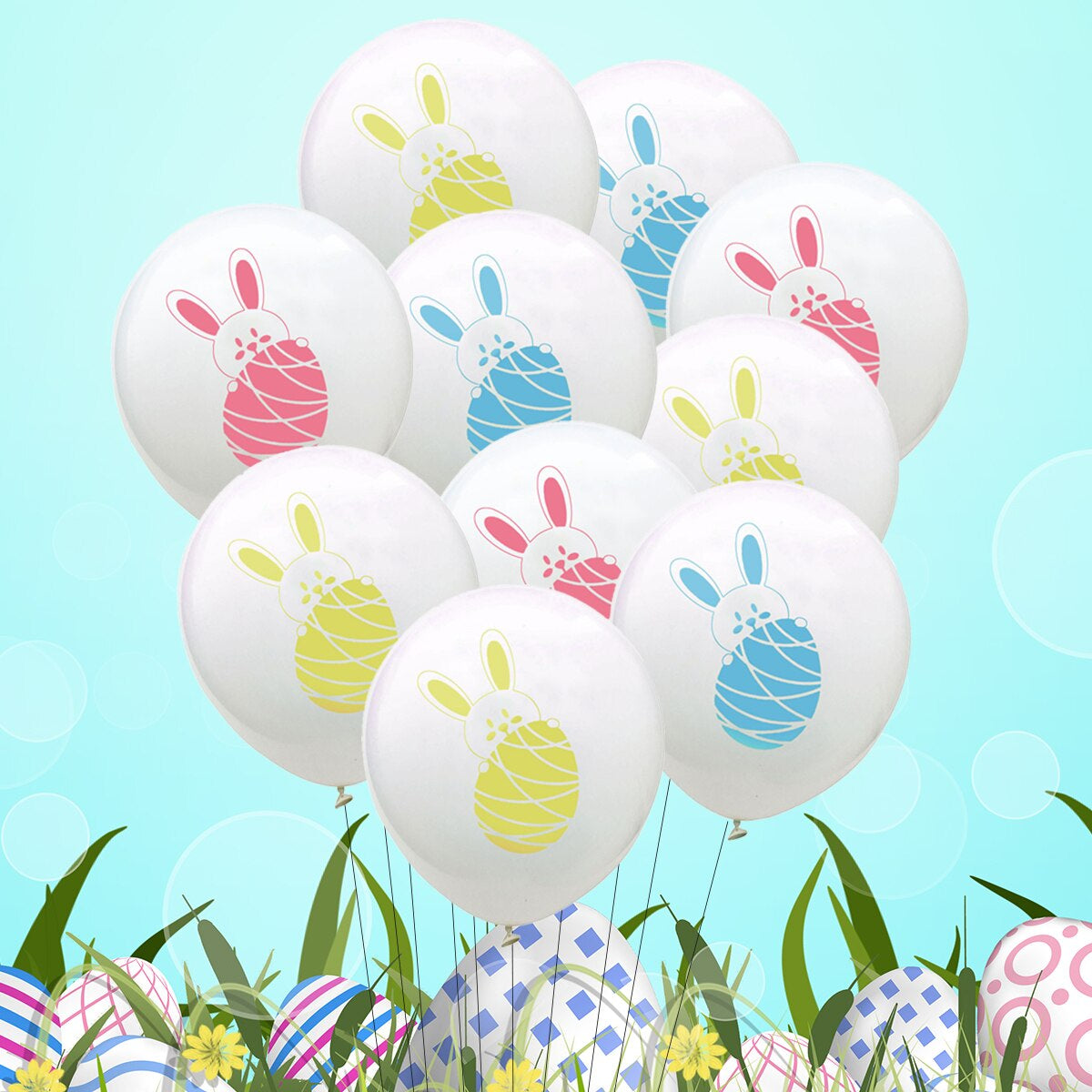 Rabbit Foil Balloons Easter Egg Latex Balloon for Easter Decorations Party Inflatable Children'S Gifts